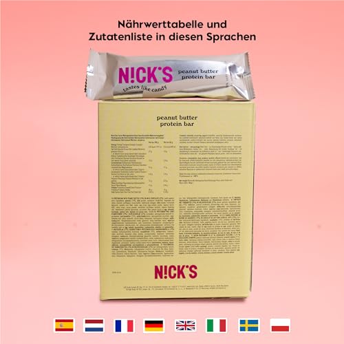 Nicks Protein Barmischung, Keto -Proteinbalken mit niedrigen Kohlenhydraten ohne Zucker zu Zucker, glutenfrei | 15G -Protein mit Kollagen (9 Proteinbalken x 50 g)