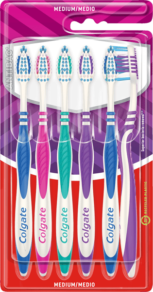 Colgate Zig-Zag Antibac Tandbørste Medium 6-pak