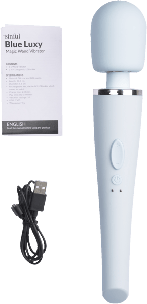 Sinful Luxy Blå Ekstra Kraftig Magic Wand Vibrátor