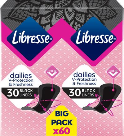 Libresse Regular Black trusseindlæg 60 stk