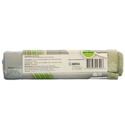 Affaldspose m snøreluk 20 l  20-pak