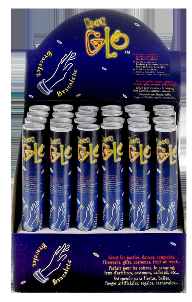 Brillo en la oscuridad rør med 15 armbånd