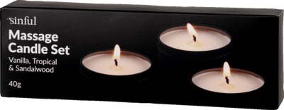 Sündige Massagelys Sæt 3 x 40 g