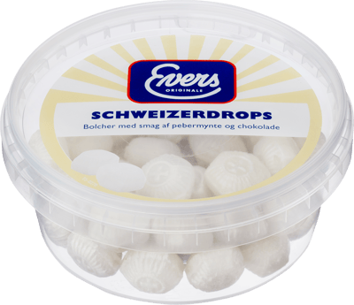 Evers schweizerdrops 180g bøtte