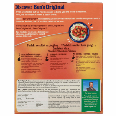 Langkornet Ris I Kogepose originale di Ben 500G