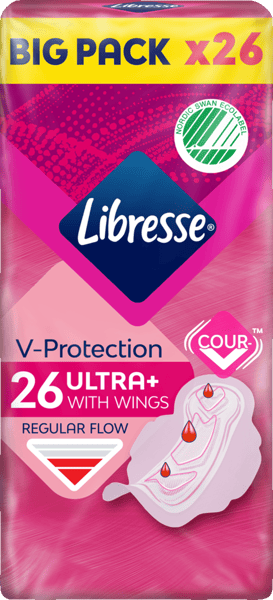 Libresse Ultra Regular Regular Bind Med Vinger 26 STK