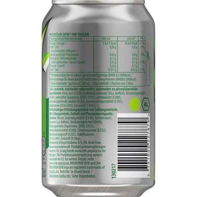 Mountain Dew Zero Sugar 24x033L