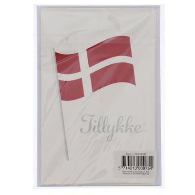 Kort Med Kuvert 11x17cm flagg 4 STK
