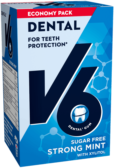 V6 Mint puternic Økonomipakke 72 g