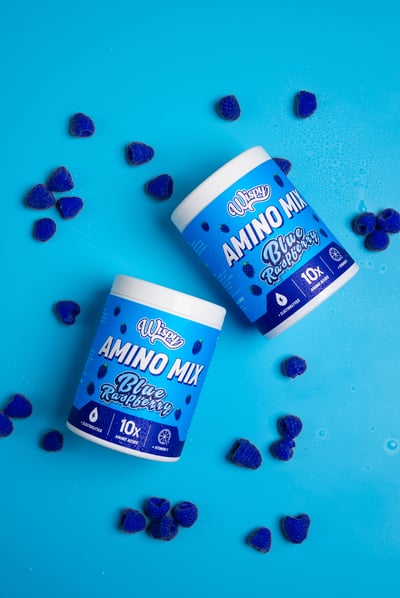 Sprø amino blanding blå bringebær 350 g