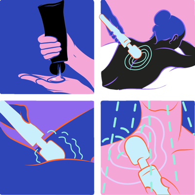 Sinful Luxy Blå Ekstra Kraftig Magic Wand Vibrátor