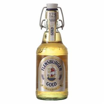 Flensburger Gold 4,8% 0,33 l. + bukser