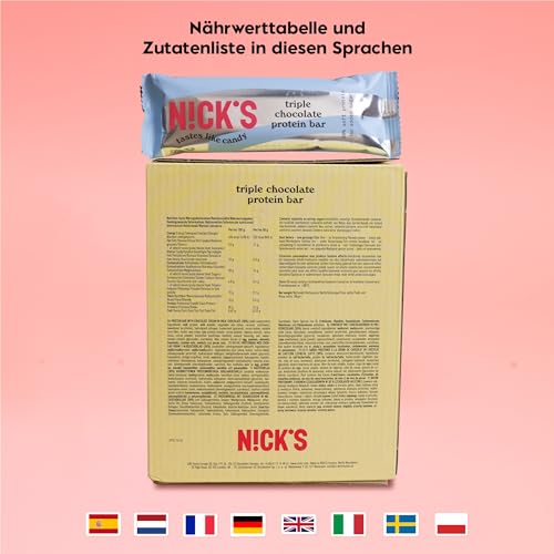 Nicks Protein Bar Mix, Keto Protein Bars Low Carb Snacks bez přidaného cukru, bez lepku | 15g protein s kolagenem (9 proteinových tyčí x 50g)