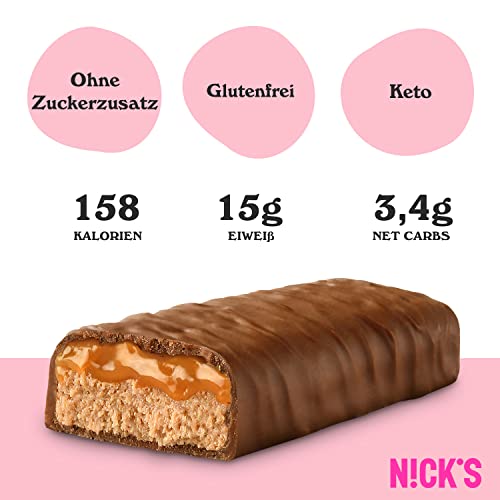 Nicks Protein Bar Mix, Keto Protein Bars Low Carb Snacks bez přidaného cukru, bez lepku | 15g protein s kolagenem (9 proteinových tyčí x 50g)