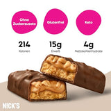 Nicks Protein Bar Mix, Keto Protein Bars Low Carb Snacks bez přidaného cukru, bez lepku | 15g protein s kolagenem (9 proteinových tyčí x 50g)