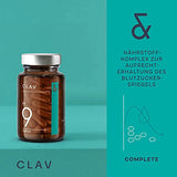 CLAV® N°9 SUGAR FIX - Capsule de scorțișoară cu 400 mg extract de scorțișoară, 40 μg crom și 10 mg zinc pe doză zilnică plus beta glucan, arbore de jambul și pepene amar - echilibru zahăr din sânge - 60 capsule - vegan