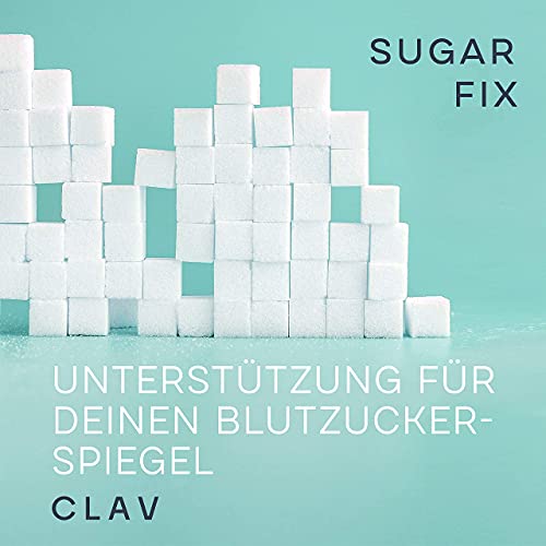 CLAV® N°9 SUGAR FIX - Capsule de scorțișoară cu 400 mg extract de scorțișoară, 40 μg crom și 10 mg zinc pe doză zilnică plus beta glucan, arbore de jambul și pepene amar - echilibru zahăr din sânge - 60 capsule - vegan