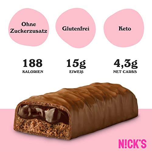 Nicks Protein Bar Mix, Keto Protein Bars Low Carb Snacks bez přidaného cukru, bez lepku | 15g protein s kolagenem (9 proteinových tyčí x 50g)