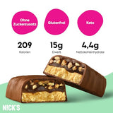 Nicks Protein Bar Mix, Keto Protein Bars Low Carb Snacks bez přidaného cukru, bez lepku | 15g protein s kolagenem (9 proteinových tyčí x 50g)