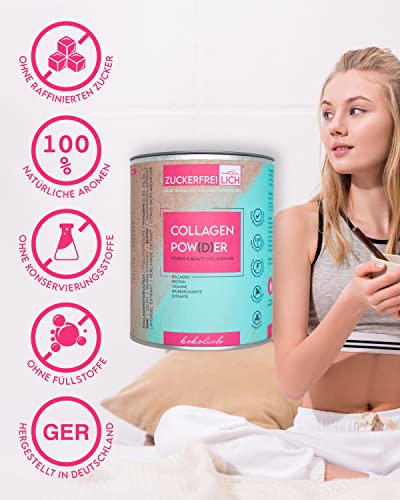 Zuckerfreilich Collagen Pulver Kokos 240G Ohne Zucker, Kollagen MIT Vitaminen, Zuckerfreies Protein und Spurerenelemenn, Hochdosiert MIT 7.000 mg Kollagenhydrolysasat Pro část