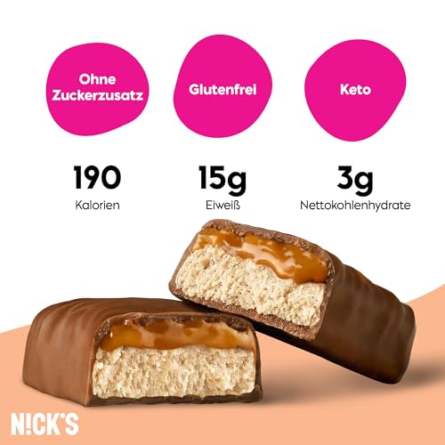 Nicks Protein Bar Mix, Keto Protein Bars Low Carb Snacks bez přidaného cukru, bez lepku | 15g protein s kolagenem (9 proteinových tyčí x 50g)