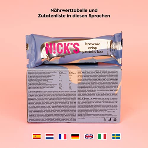 Nicks Protein Bar Mix, Keto Protein Bars Low Carb Snacks bez přidaného cukru, bez lepku | 15g protein s kolagenem (9 proteinových tyčí x 50g)