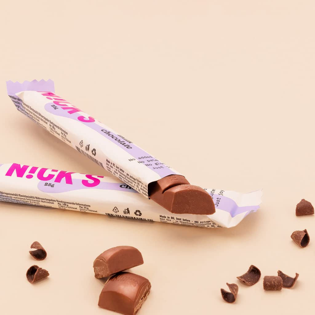 Nicks Chocolate Keto Bars Chocolate Mix s čokoládovými tyčinkami bez přidaného cukru, bezlepkových, nízkoeribkových sladkostí (12 občerstvení)