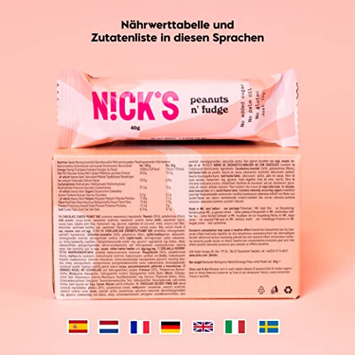 Nicks Keto Bars arašídy n Fudge, čokoládové arašídy karamelové občerstvení, 175 kalorií, 3,9 čistých sacharidů, bez přidaného cukru, bezlepkové, nízké sacharidy (15x40g)