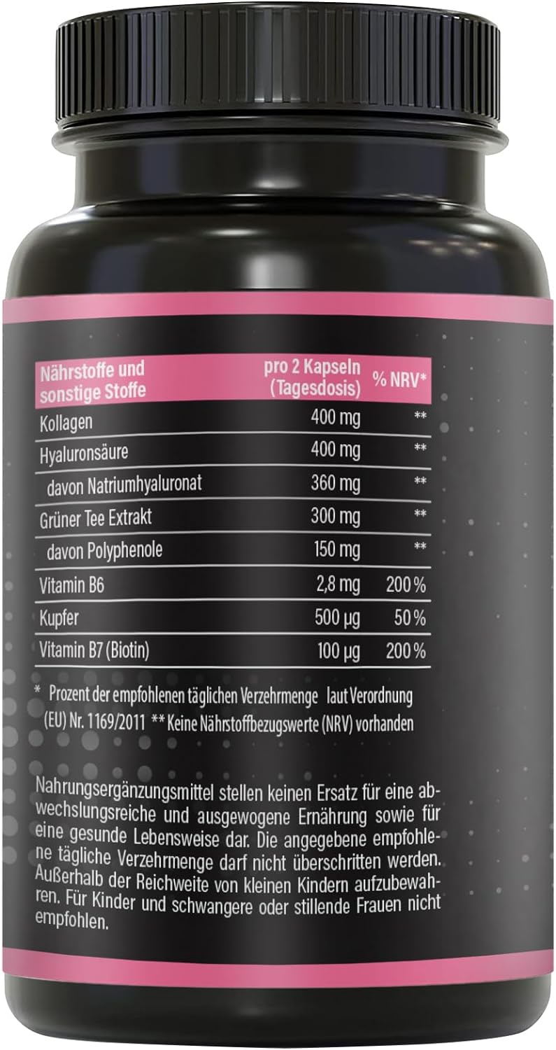 BRNR LADY BRNR - Fórmula de metabolismo BeautyFit con vitamina B6, tejido conectivo con cobre, colágeno, ácido hialurónico en altas dosis, biotina, 120 cápsulas