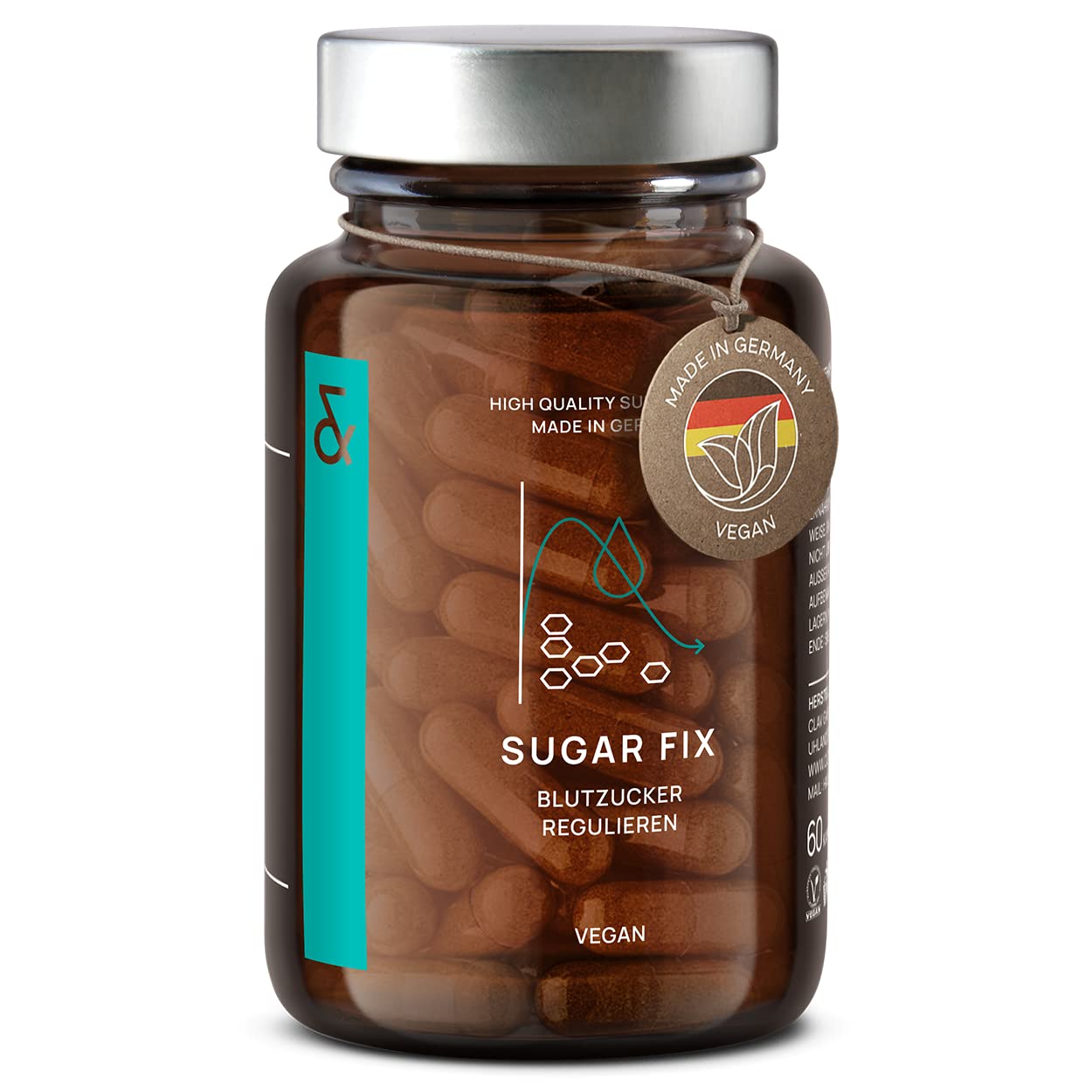 CLAV® N°9 SUGAR FIX - Skořicové kapsle se 400 mg skořicového extraktu, 40 μg chrómu a 10 mg zinku na denní dávku plus beta glukan, strom jambul a hořký meloun - rovnováha krevního cukru - 60 kapslí - vegan