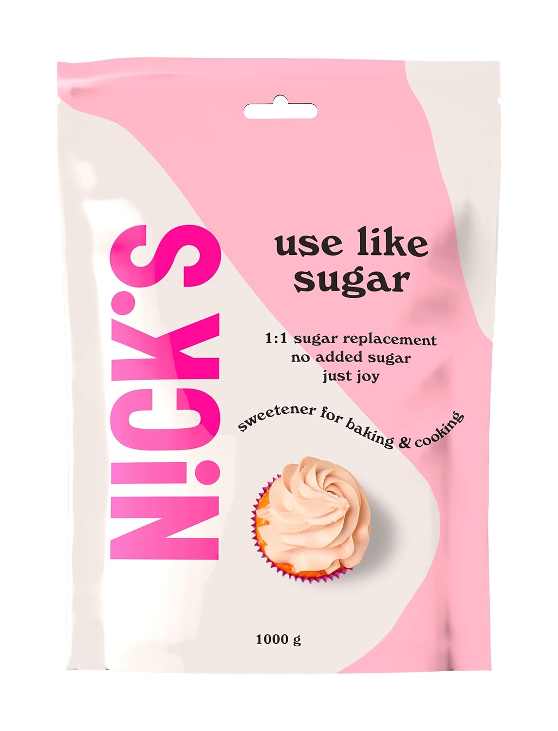 NICKS Use Like Sugar, low-calorie sugar substitute, perfect low-carb baking sweetener mix of xylitol, erythritol, stevia and polydextrose | Keto | Vegan (1 kg)