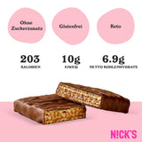 Nicks Keto Bars arašídy n Fudge, čokoládové arašídy karamelové občerstvení, 175 kalorií, 3,9 čistých sacharidů, bez přidaného cukru, bezlepkové, nízké sacharidy (15x40g)