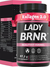 BRNR LADY BRNR - Metabolismus BeautyFit s vitamínem B6, pojivová tkáň s mědí, kolagen, vysokodávkovaná kyselina hyaluronová, biotin, 120 kapslí