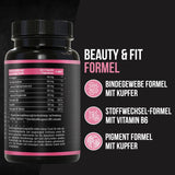 BRNR LADY BRNR - BeautyFit metabolism formula med vitamin B6, bindväv med koppar, kollagen, högdos hyaluronsyra, biotin, 120 kapslar