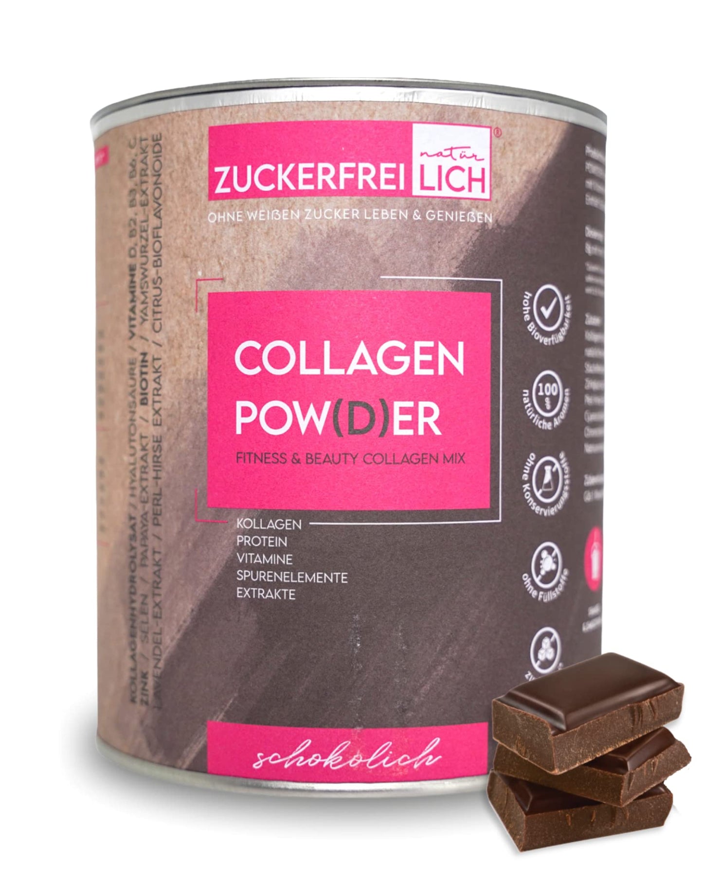 Zuckerfreilich Collagen Pulver Kokos 240g Ohne Zucker, Kollagen MIT Vitaminen, Zuckerfreies Protein und SpurenElementen, Hochdosiert MIT 7.000 mg Kollagenhydrolysat Pro Porsjon