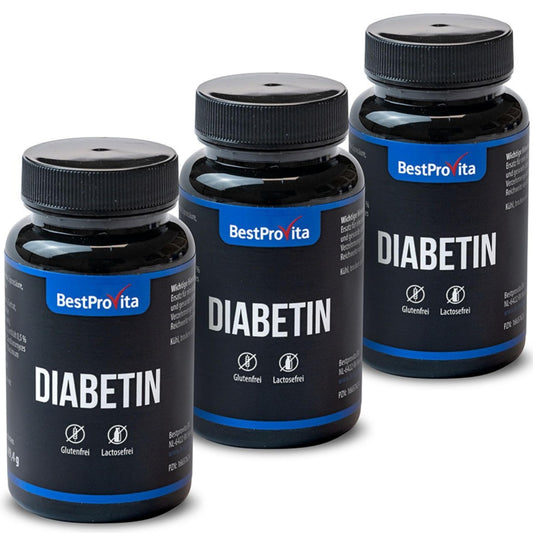 Capsule de diabetină BestProvita (3 x 60 capsule de diabetină) - Suport natural multivitamină pentru diabetul de tip 2, scăderea zahărului din sânge și vitaminele pentru diabet zaharat