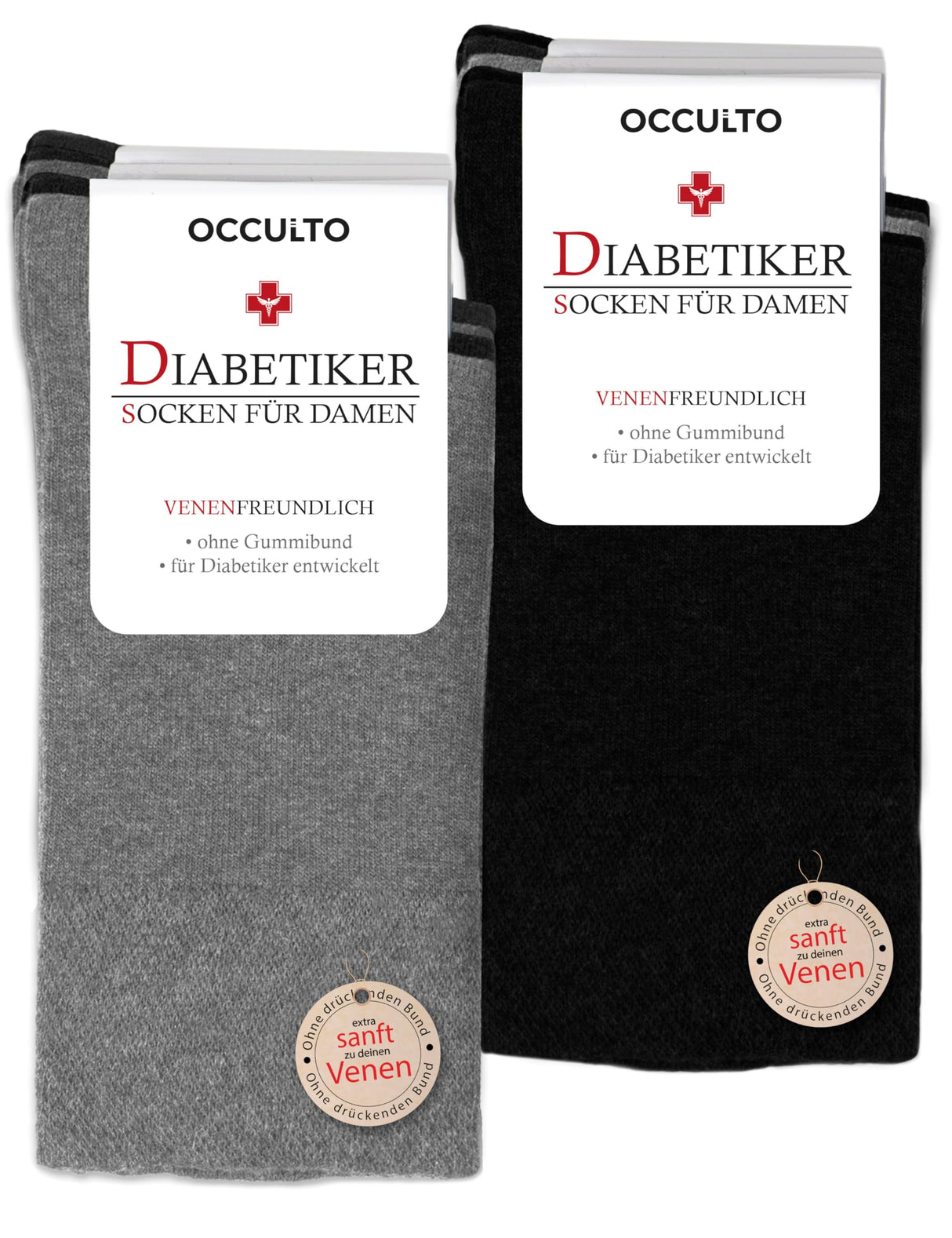 Occulto Damen Diabetic Socken Pack von 10 (Modell: Julia)