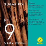 CLAV® N°9 SUGAR FIX - Cinnamon capsules with 400mg cinnamon extract, 40μg chromium & 10mg zinc per daily dose plus beta glucan, jambul tree and bitter melon - blood sugar balance - 60 capsules - vegan