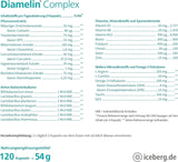 Complexul Diamelin - Supliment dietetic pentru un nivel normal de zahăr din sânge cu crom adecvat și pentru diabetici - 26 de vitamine și micronutrienți, cum ar fi OPC, scorțișoară, ghimbir, bacterii intestinale importante