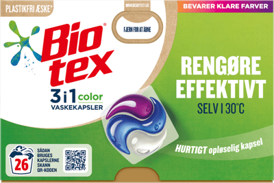 Biotex Vaskekapsler 3-i-1 Color 26x19 ml