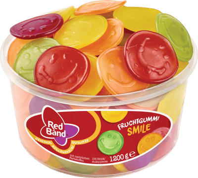 Rødt band Vingummi Smilies 1200 G