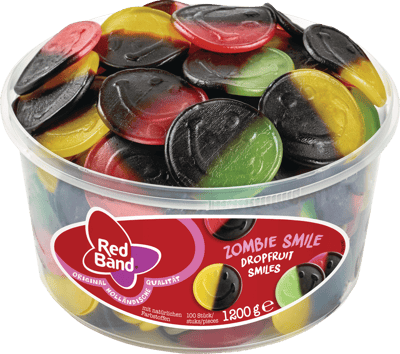 Rødt band Zombie Smile Vingummi Lakrids 1200 G