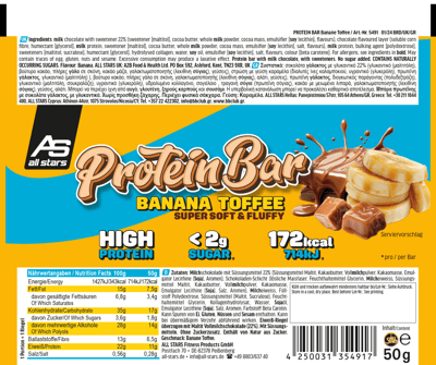 All Stars Soft Potein Bar Banan Toffee 50G