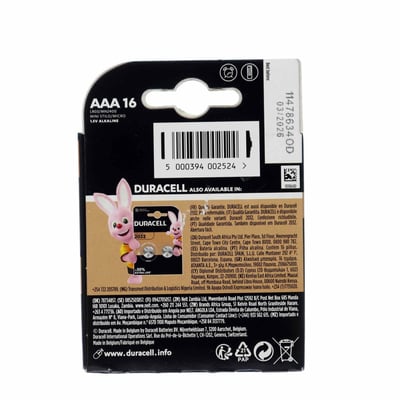 Duracell semplicemente AAA (MN2400 LR03) 16 STK