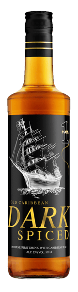 NO1 Old Caribbean Dark kryddade med Rum 35% 1 L