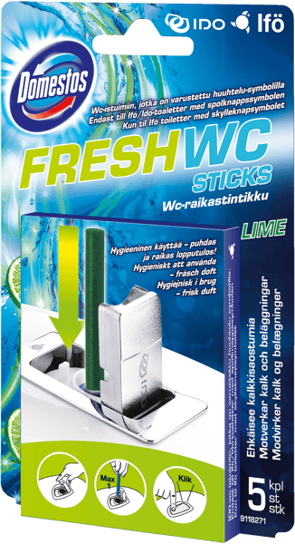 Domestos Fresh Wc-Sticks Lime 5-Pak
