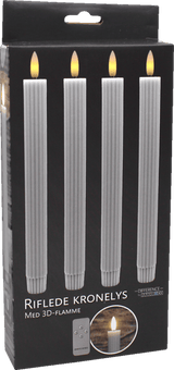 Led Kronelys 4 stk m Fjernbetjenng