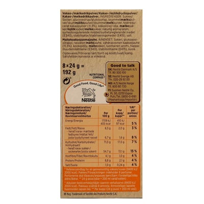 Nestle choc hot cremet 8 breve 192 g