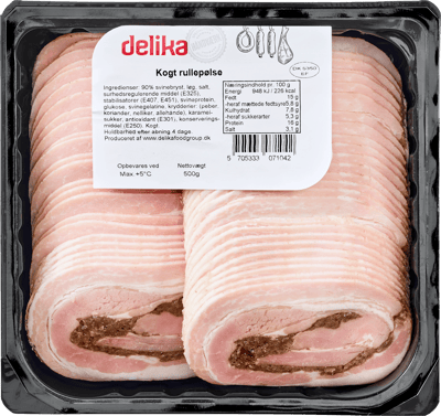 Rulepølse Med Løg Og Peber I Skiver 500g