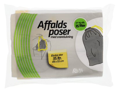 Affaldsspsis M Snøreluk 35 L 3 x 15 STK